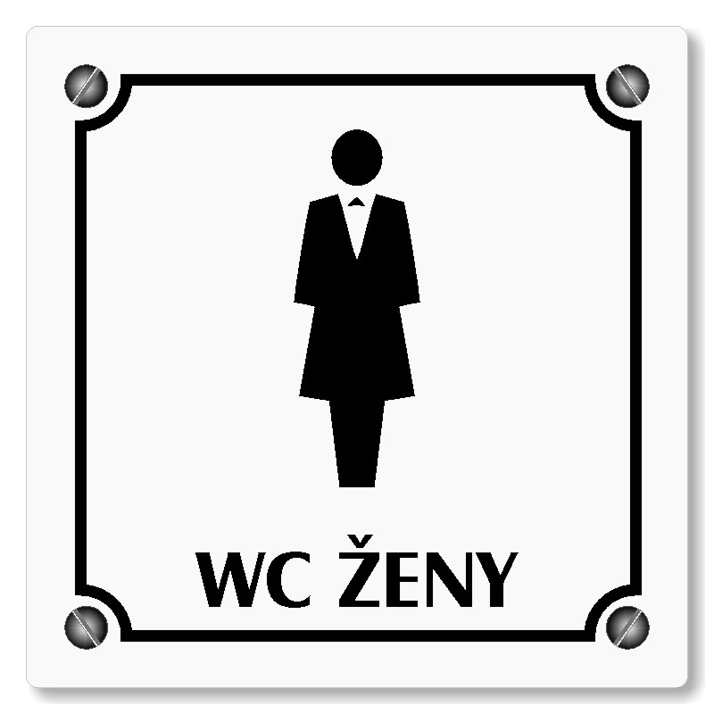 WC ženy, 80x80mm, bílá, Kansas